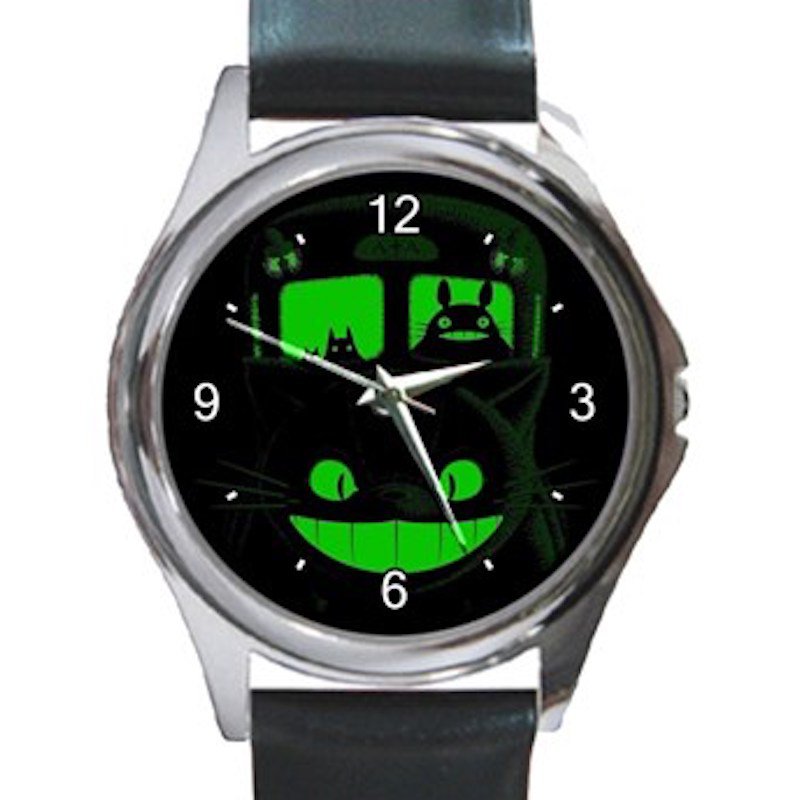 My Neighbor Totoro Black Catbus Unisex Round Metal Watch