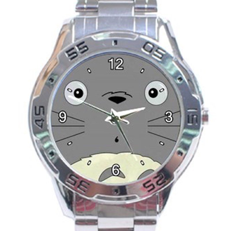 Cute Totoro's Face Unisex Stainless Steel Analogue Watch