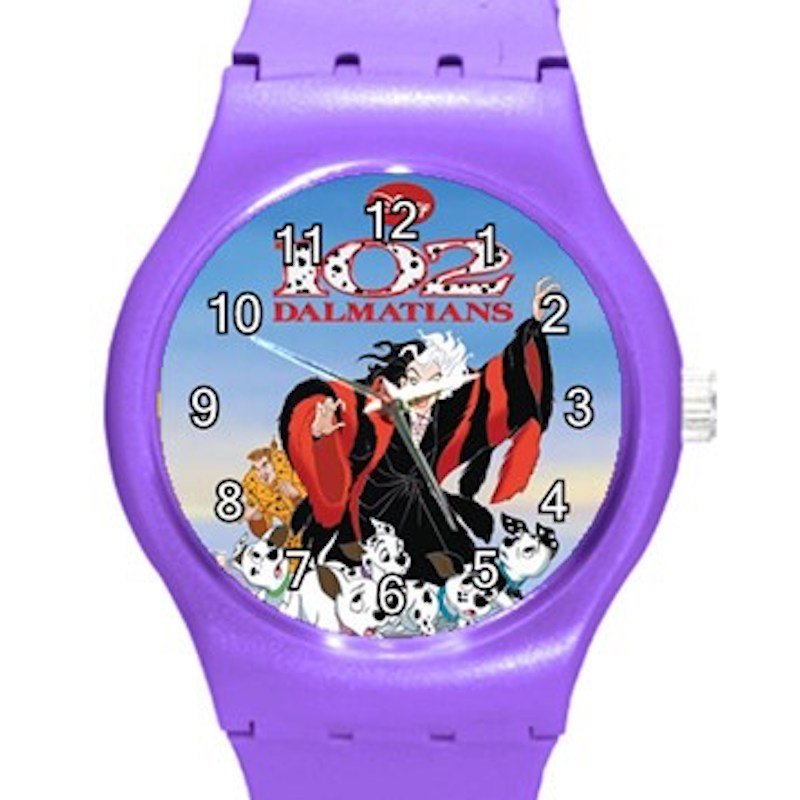 102 Dalmatians Cruella De Vil ICE Style Round TPU Medium Sports Watch-Purple