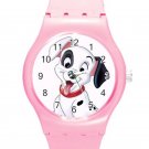 102 Dalmatians Cute Happy Puppy ICE Style Round TPU Medium Sports Watch-Pink