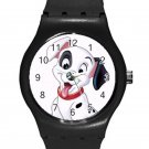 102 Dalmatians Cute Happy Puppy ICE Style Round TPU Medium Sports Watch-Black
