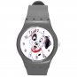 102 Dalmatians Cute Happy Puppy ICE Style Round TPU Medium Sports Watch-Grey