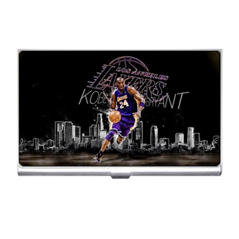 Kobe Bryant & Basketball Silver Plated Business Card/ Credit Cards Holder