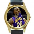 Kobe Bryant Lakers Purple Jersey No. 24 Unisex Round Gold Metal Watch