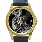 Kobe Bryant Mamba Painting Unisex Round Gold Metal Watch