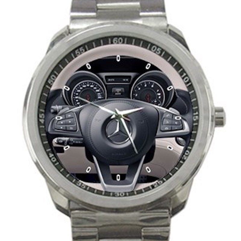 Mercedes AMG SLC 43 Steering Wheel Unisex Sport Metal Watch