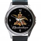 Budweiser Eagle Beer Logo Unisex Round Metal Watch