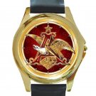 Budweiser Eagle Logo Unisex Round Gold Metal Watch