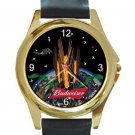 Budweiser Bud On Mars Unisex Round Gold Metal Watch
