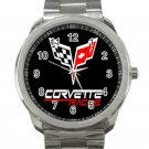 Corvette Car Logo Unisex Sport Metal Watch