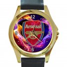 Arsenal Football Club Logo Unisex Round Gold Metal Watch