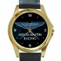Aston Martin Car Logo Unisex Round Gold Metal Watch