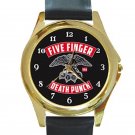 5FDP 5 Finger Death Punch With Eagle Logo Unisex Round Gold Metal Watch