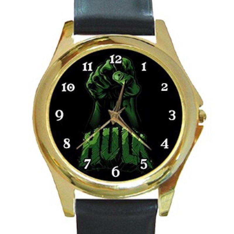 The Incredible Hulk's Hand Unisex Round Gold Metal Watch