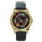 Marvel Superheroes Symbols Unisex Round Gold Metal Watch