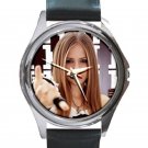 Avril Lavigne Punk Rock Singer Unisex Round Metal Watch
