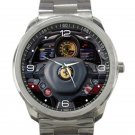 2016 Ferrari 488 GTB Car Steering Wheel Unisex Stainless Steel Sport Metal Watch
