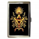 MASONIC FREEMASON SYMBOL High Quality Silver Chrome Cigarette Money/ Credit Card Case