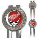 Grateful Dead Detroit Red Wings Round Logo 1 High Quality Metal Chrome 3-in-1 Golf Divot