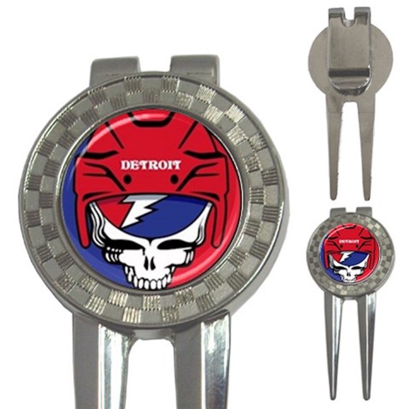 Grateful Dead Detroit Red Wings Vs Pittsburgh Penguins High Quality Metal Chrome 3-in-1 Golf Divot