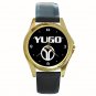 Yugo Car Logo Unisex Round Gold Metal Watch
