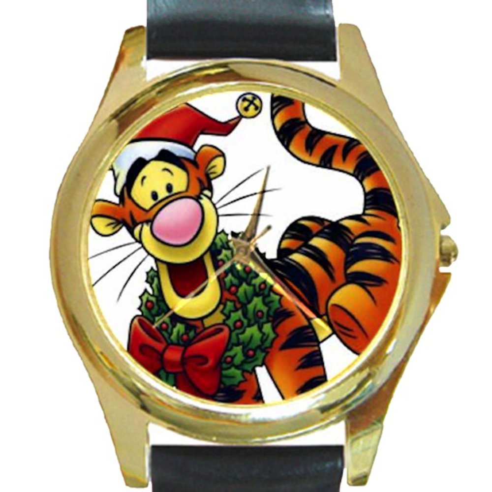 TIGGER WINNIE THE POOH Unisex Round Gold Metal Watch