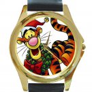 TIGGER WINNIE THE POOH Unisex Round Gold Metal Watch