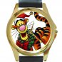 TIGGER WINNIE THE POOH Unisex Round Gold Metal Watch