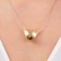 sWINGS Happy, Pendant with chain. 18k Gold Plated Brass.