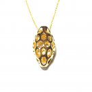HONEYBIT Pendant with chain. 18k Gold Plated Brass.