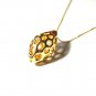 HONEYBIT Pendant with chain. 18k Gold Plated Brass.