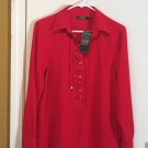 Ralph Lauren (size S) RED Lace-Up Tunic Blouse NEW WITH TAGS (small)