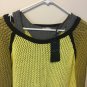 Maison Scotch (size SMALL) Green Colorblock Mesh Knit Long-Sleeve Top NWT