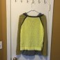 Maison Scotch (size SMALL) Green Colorblock Mesh Knit Long-Sleeve Top NWT