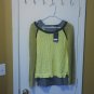 Maison Scotch (size SMALL) Green Colorblock Mesh Knit Long-Sleeve Top NWT