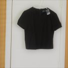 Ralph Lauren POLO (size 8) Short-Sleeve BLACK Tweed Crop Knit Top NWT
