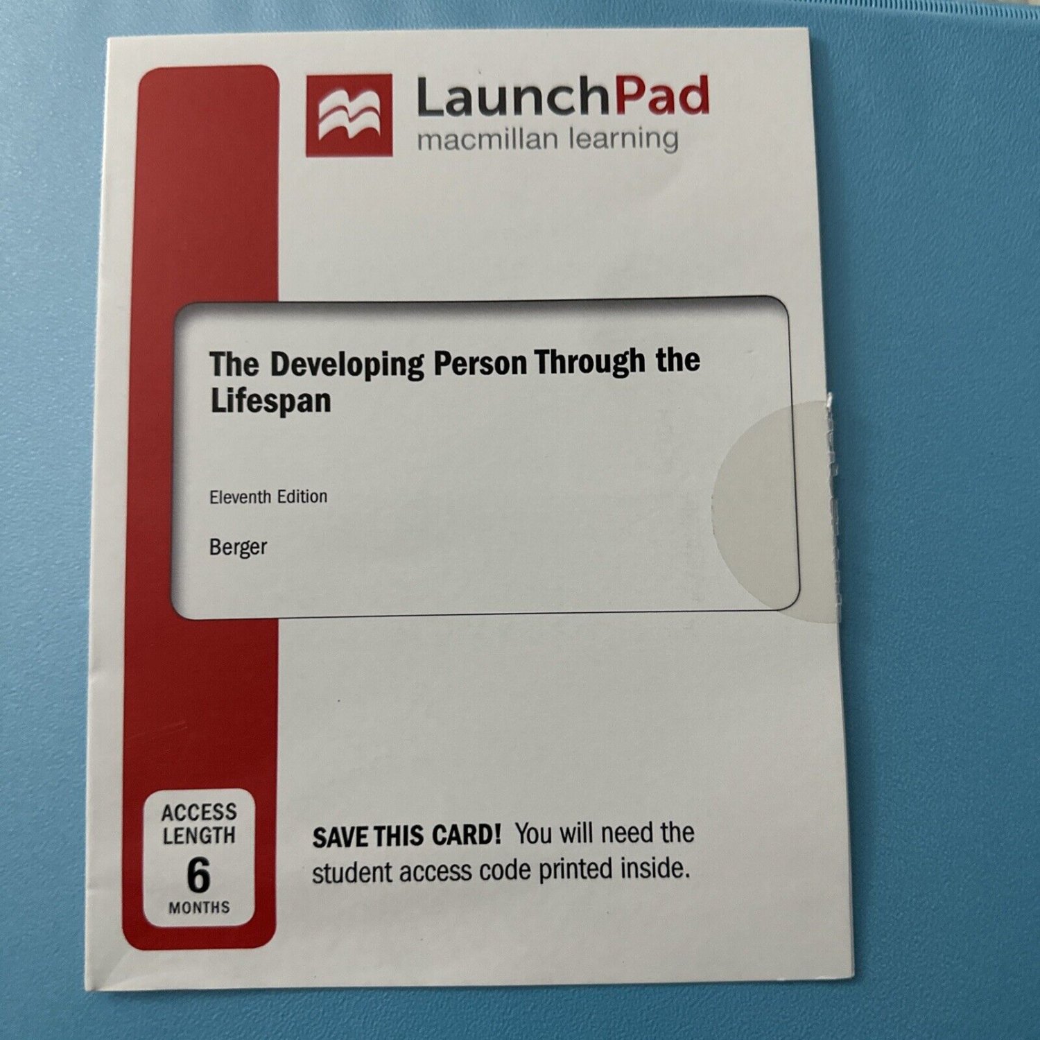 LaunchPad 6 Mo. Access Code Card Developing Person Through the Lifespan