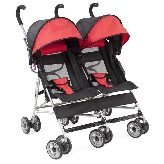 Twin Umbrella Stroller Double Carriage Infant Baby Rain Covered Tandem