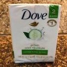 Dove Go Fresh Beauty Bar Cool Moisture Cucumber and Green Tea 2 Sealed 4oz Bars