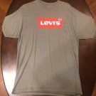 LEVIS Shirt Mens LARGE Gray Standard Short Sleeve Spell out Logo Crew LEVIS Shirt Mens LARGE Gray Standard Short Sleeve Spell out Logo Crew