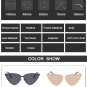 Cat Eye Sunglasses Women Retro Fashion Metal Frame Tinted Lens Uv400 Oversized