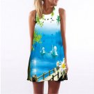 Summer Dress Women Floral Print Chiffon Boho Style Short Beach Casual Shift Sexy