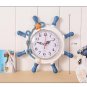 Wall Clock Wood Round Vintage Home Decor Sailor Art Home Retro Style Bamboo Gift