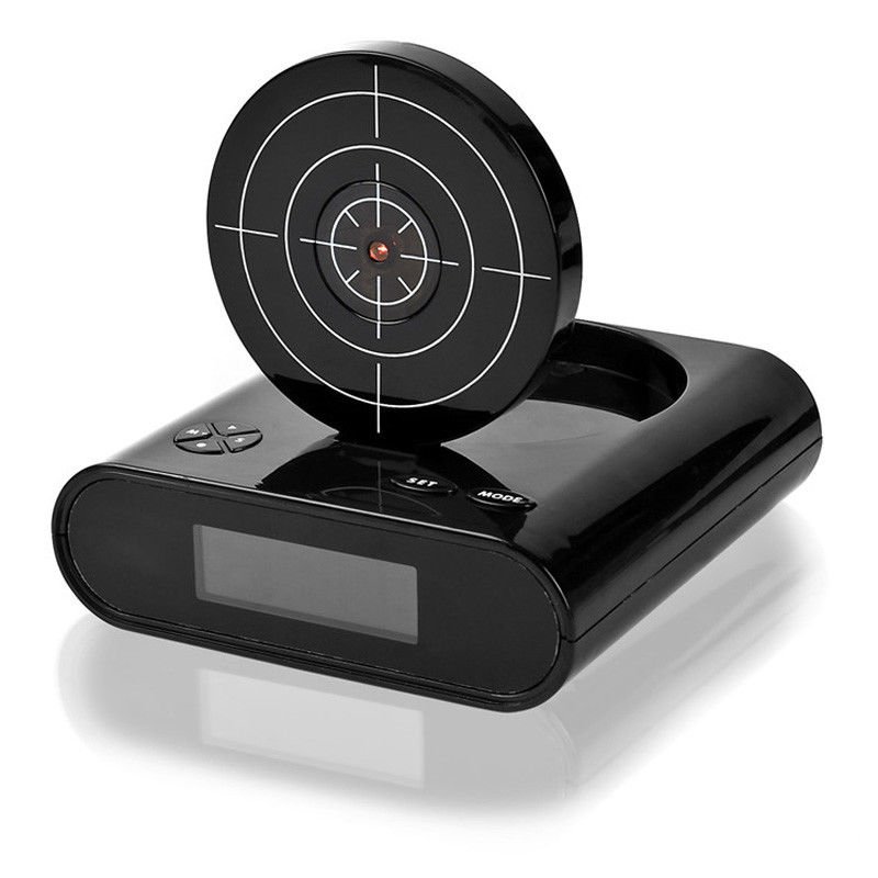 Alarm Clock Target Gun Laser Lcd Novelty Shooting Screen Shoot Gadget Game Toy