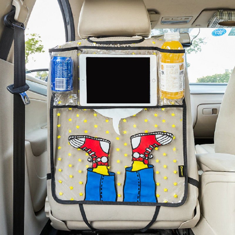 Car Storage Bag Back Seat Cover Protector Cartoon Shoes Styling Kids Travel Joy