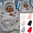 Baby Newborn Swaddle Wrap Warm Blanket Knitted Wool Infant Sleeping Bag Crochet