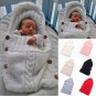 Baby Newborn Swaddle Wrap Warm Blanket Knitted Wool Infant Sleeping Bag Crochet