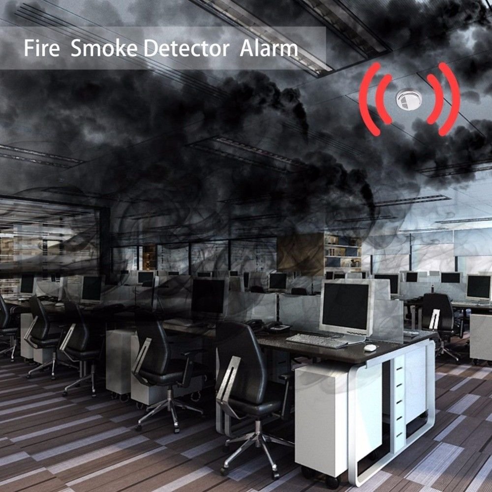 85dB Fire Smoke Detector Alarm Photoelectric Home Security System Family Guard