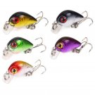 5pcs Fishing Lure 30mm 1.5g Mini Minnow Crankbait Wobbler Hard Bait Spinner Bass