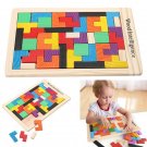 Tetris Puzzle Game Preschool Wooden Tangram Brain Teaser Toys Colorful Children